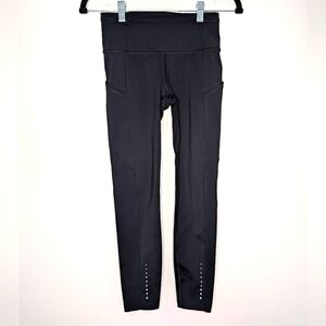 lululemon athletica Black High-Rise Leggings with Ankle Reflective Dots